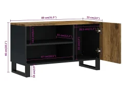 vidaxl Móvel De Tv*Móvel de TV 80x33x46 cm mangueira maciça/derivados madeira Castanho