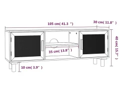 vidaxl Móvel De Tv*Móvel de TV 105x30x40 cm pinho maciço/vime natural castanho Natural claro