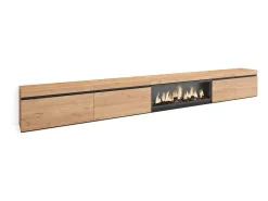 Móvel de TV, 368x35x45, Lareira eléctrica XXL, Carvalho^Skraut Home Clearance