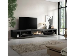 Móvel de TV, 368x35x45, Lareira eléctrica XXL, Suspensos,*Skraut Home Hot
