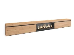 Móvel de TV, 368x35x45, Lareira eléctrica XXL, Carvalho^Skraut Home Sale