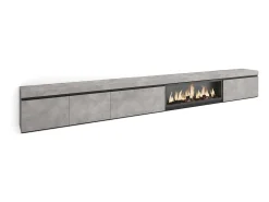 Móvel de TV, 368x35x45, Lareira eléctrica XXL, Cimento*Skraut Home Hot