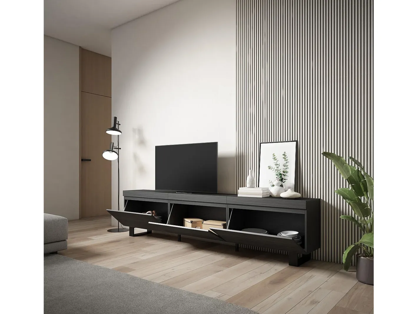 Móvel de TV, 240x35x57cm, Design industrial,*Skraut Home