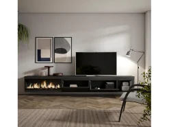Online Móvel de TV, 317x35x45cm, Lareira eléctrica XXL, Suspensos, Móvel De Tv