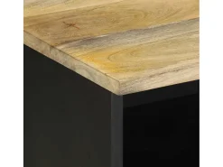 vidaxl Móvel De Tv*Móvel de TV 100x33,5x46cm madeira mangueira áspera maciça Preto