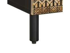 vidaxl Móvel De Tv*Móvel de TV 100x33,5x46cm madeira mangueira áspera maciça Preto