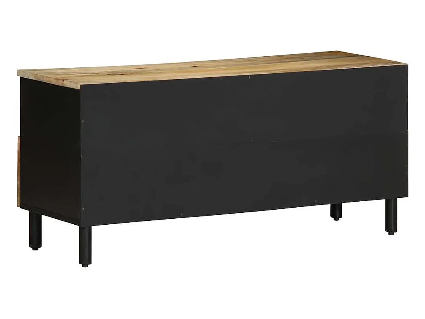 vidaxl Móvel De Tv*Móvel de TV 100x33,5x46cm madeira mangueira áspera maciça Preto