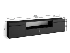 Móvel de TV, 200x35x45cm, Para televisores até 80", Estante para TV,^Skraut Home Sale
