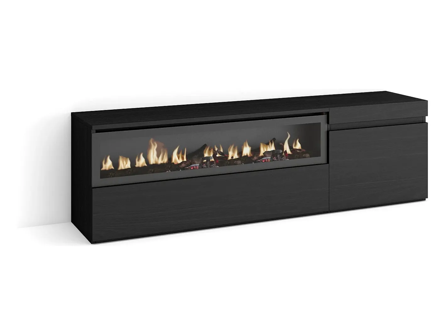 Móvel de TV, 150x35x45cm, Para televisores até 65", Lareira eléctrica,^Skraut Home Clearance
