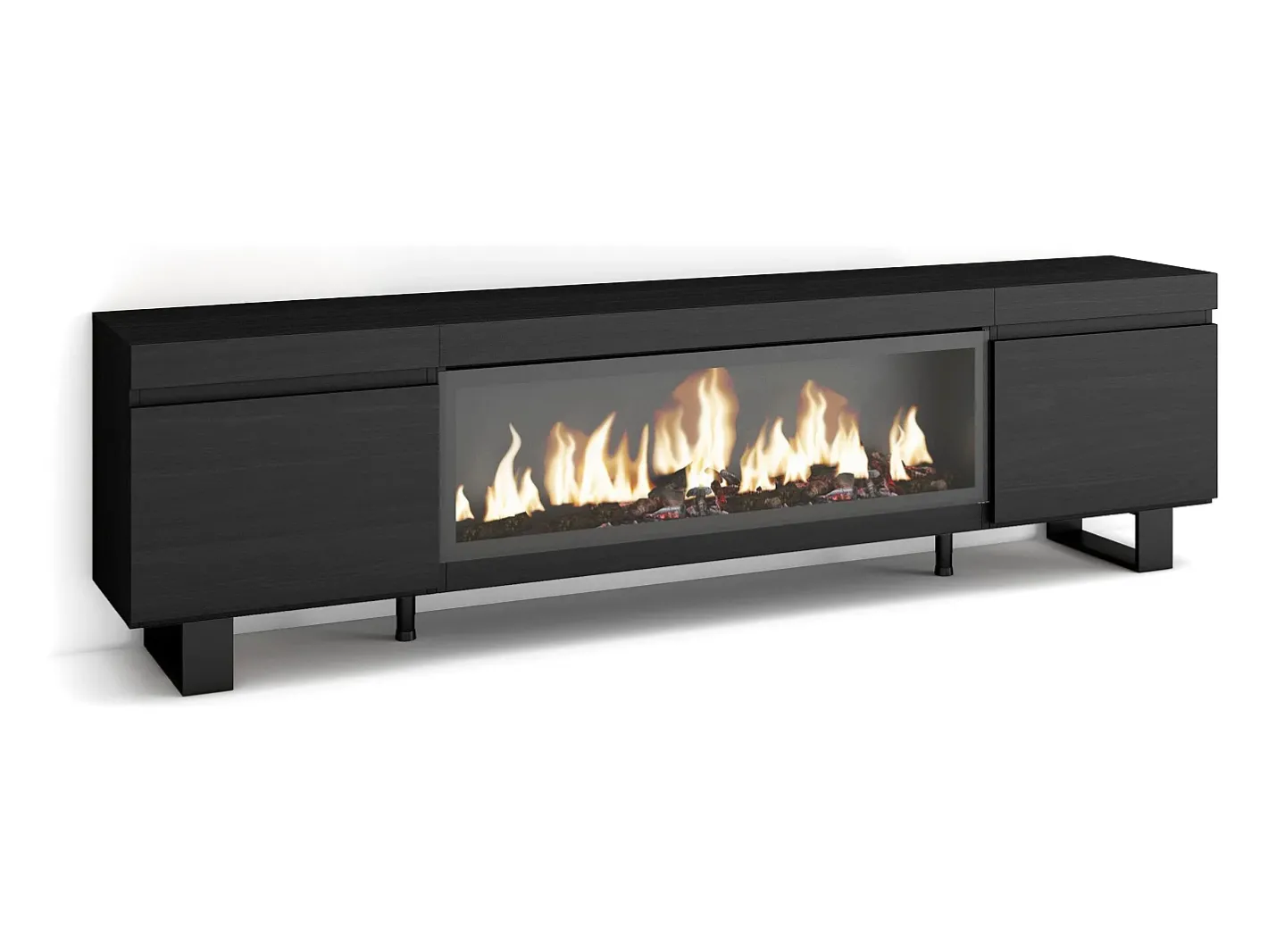 Sale Móvel de TV, 208x35x57cm, Para televisores até 80", Lareira eléctrica XXL, Design industrial, Móvel De Tv