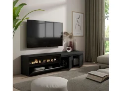Best Móvel de TV, 200x35x45cm, Para televisores até 80", Lareira eléctrica, Móvel De Tv