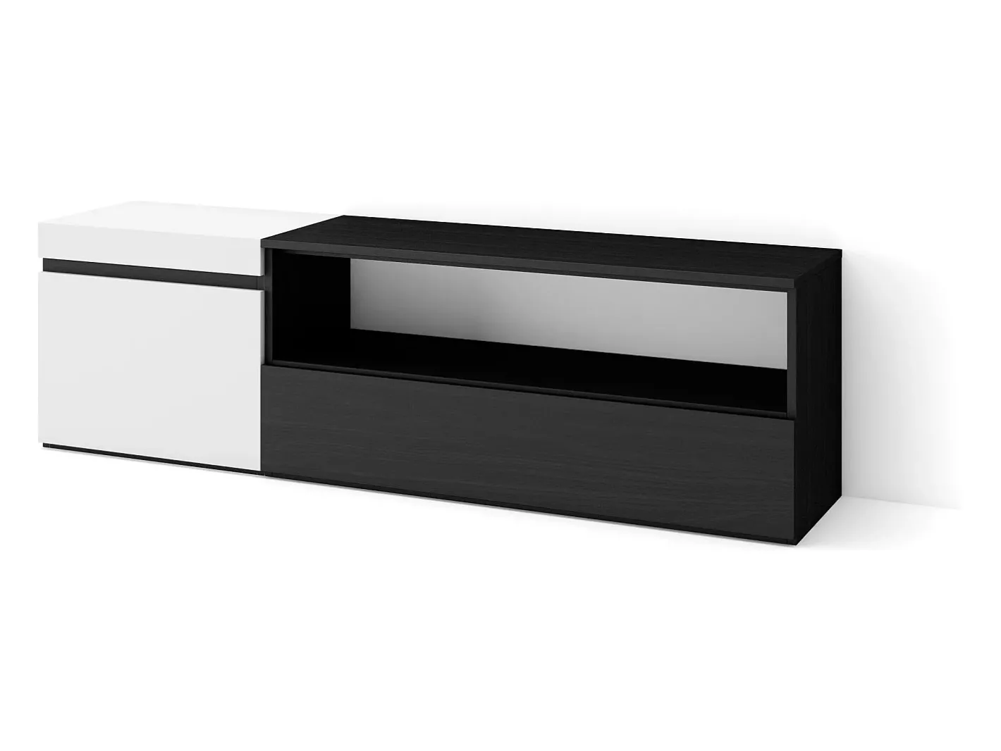 Móvel de TV, 150x35x45cm, Para televisores até 65", Estante para TV, e preto^Skraut Home New