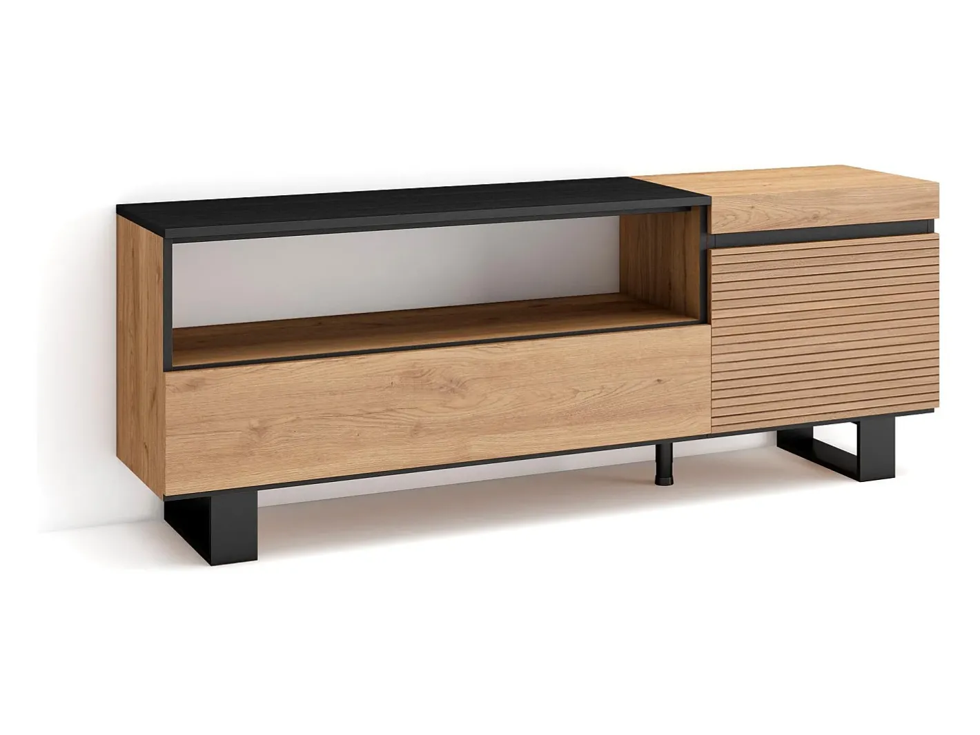 Móvel de TV, 150x35x57cm, Para televisores até 65", Design industrial, Carvahlo Móvel De Tv