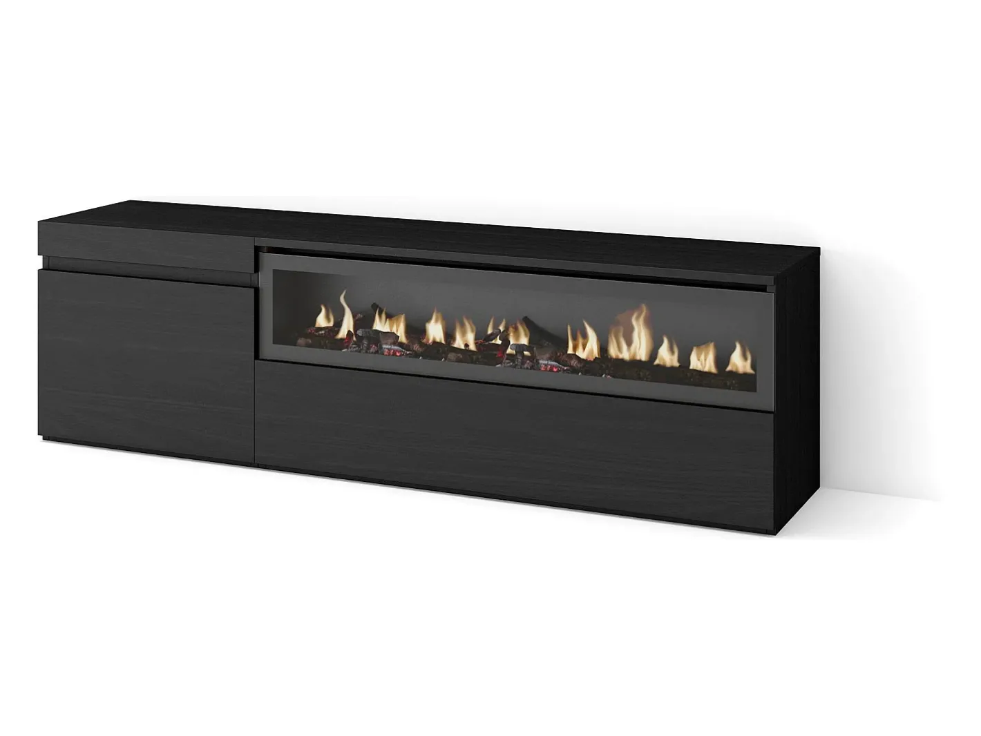 Móvel de TV, 150x35x45cm, Para televisores até 65", Lareira eléctrica,^Skraut Home Discount