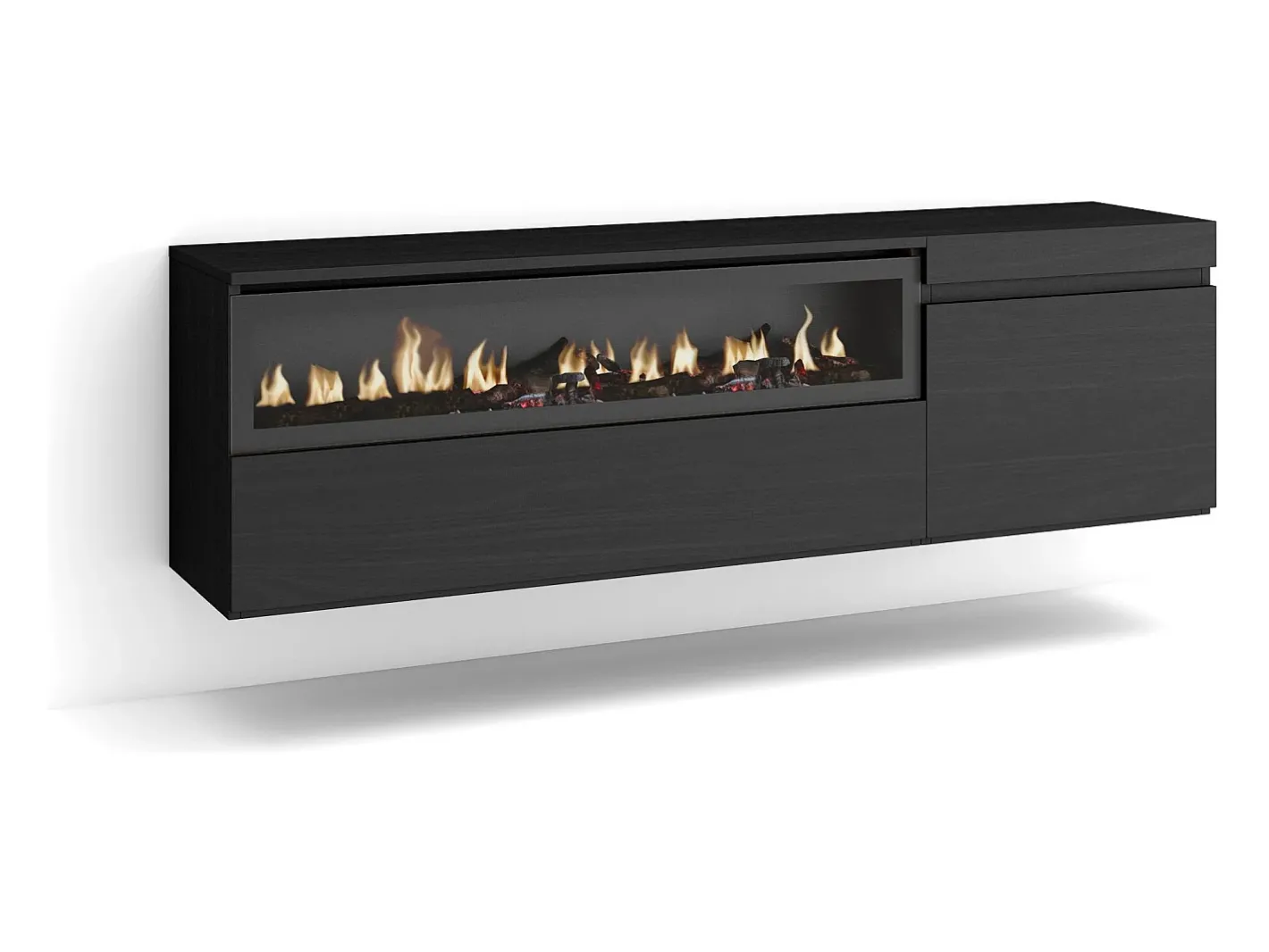 Clearance Móvel de TV, 150x35x45cm, Para televisores até 65", Lareira eléctrica, Suspensos, Móvel De Tv