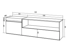 Móvel de TV, 150x35x45cm, Para televisores até 65", Estante para TV, Cimento^Skraut Home Sale