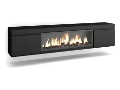 Móvel de TV, 208x35x45cm, Para televisores até 80", Lareira eléctrica XXL, Suspensos,^Skraut Home Clearance