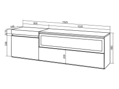Best Móvel de TV, 150x35x45cm, Para televisores até 65