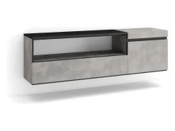 Clearance Móvel de TV, 150x35x45cm, Para televisores até 65", Suspensos, Cimento Móvel De Tv