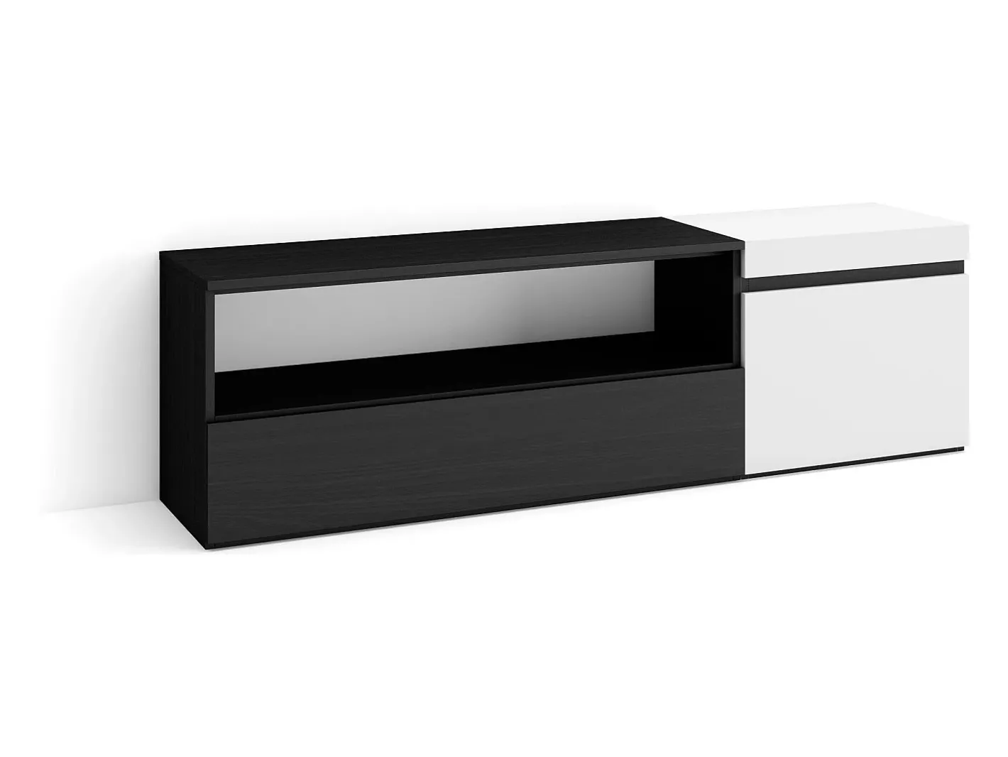 Móvel de TV, 150x35x45cm, Para televisores até 65", Estante para TV, e preto*Skraut Home Discount