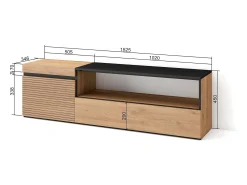 Móvel de TV, 150x35x45cm, Para televisores até 65", Estante para TV, Carvahlo^Skraut Home New