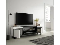 Móvel de TV, 200x35x57cm, Para televisores até 80", Design industrial, e preto^Skraut Home New