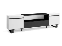 Móvel de TV, 200x35x57cm, Para televisores até 80", Design industrial, e preto^Skraut Home New