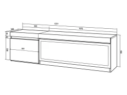 Online Móvel de TV, 158x35x45cm, Para televisores até 65", Lareira eléctrica XXL, Suspensos, Carvahlo Móvel De Tv