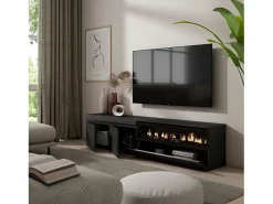 Móvel de TV, 200x35x45cm, Para televisores até 80", Lareira eléctrica,*Skraut Home Sale
