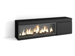 Móvel de TV, 158x35x45cm, Para televisores até 65", Lareira eléctrica XXL,^Skraut Home Discount