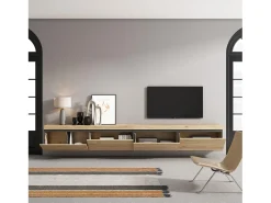 Skraut Home Móvel De Tv*Móvel de TV, 320x35x45cm, TV de grande formato, Suspensos, Carvalho Natural claro