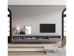 Móvel de TV, 320x35x45cm, TV de grande formato, Suspensos, Cimento^Skraut Home Sale