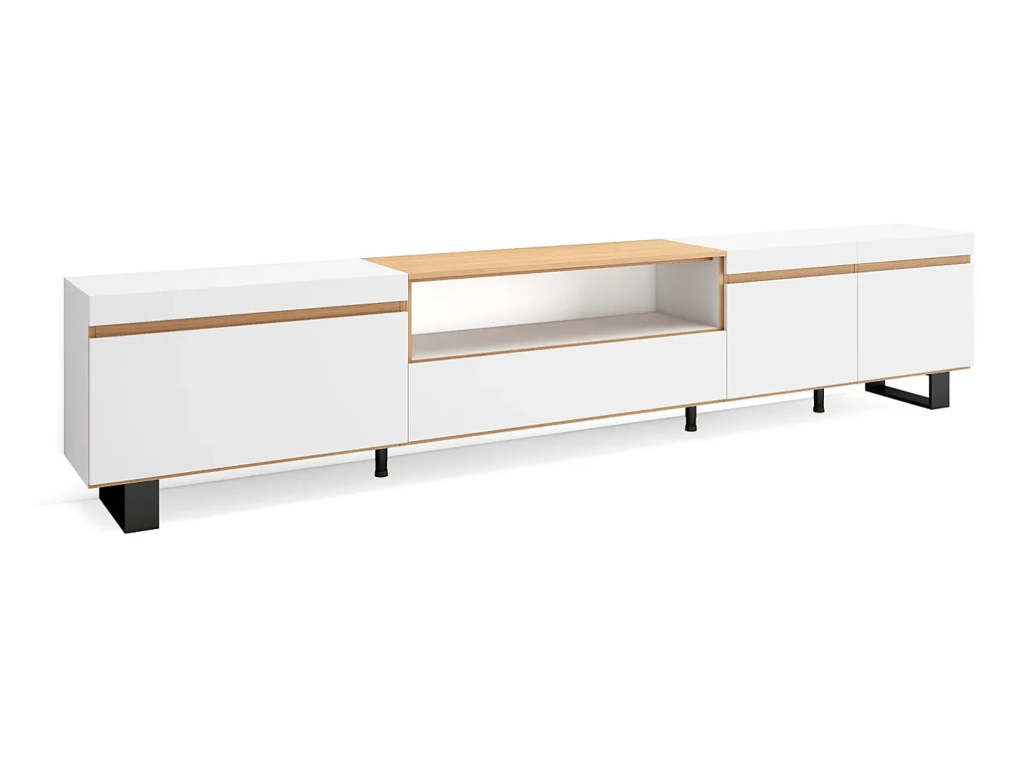 Móvel de TV, 288x35x57cm, TV de grande formato, Design industrial, e Carvalho soft*Skraut Home Clearance