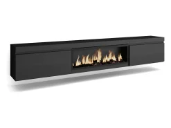 Móvel de TV, 267x35x45cm, TV de grande formato, Lareira eléctrica XXL, Suspensos,*Skraut Home New