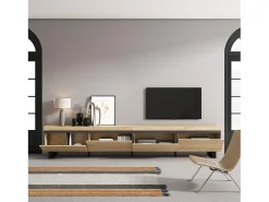 Móvel de TV, 320x35x57cm, TV de grande formato, Design industrial, Carvalho^Skraut Home Outlet