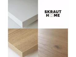 Skraut Home Móvel De Tv*Móvel de TV, 288x35x57cm, TV de grande formato, Lareira eléctrica, Design industrial, e Carvalho soft Branco