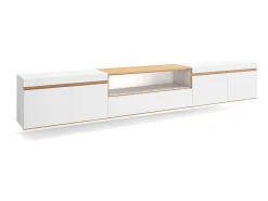 Best Móvel de TV, 288x35x45cm, TV de grande formato, Suspensos, e Carvalho soft Móvel De Tv