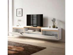 Móvel de TV, 260x35x45cm, TV de grande formato, Suspensos, e Carvalho soft^Skraut Home Outlet