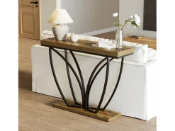 Móvel industrial para trás do sofá com 105 cm, mesa de corrimão estreita e comprida para entrada*Tribesigns