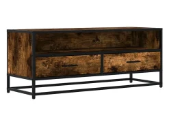 vidaxl Móvel De Tv*Móvel p/ TV 100x34,5x40 cm deriv. madeira/metal carvalho fumado Castanho