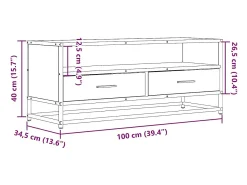 vidaxl Móvel De Tv*Móvel p/ TV 100x34,5x40 cm deriv. madeira/metal carvalho sonoma Castanho