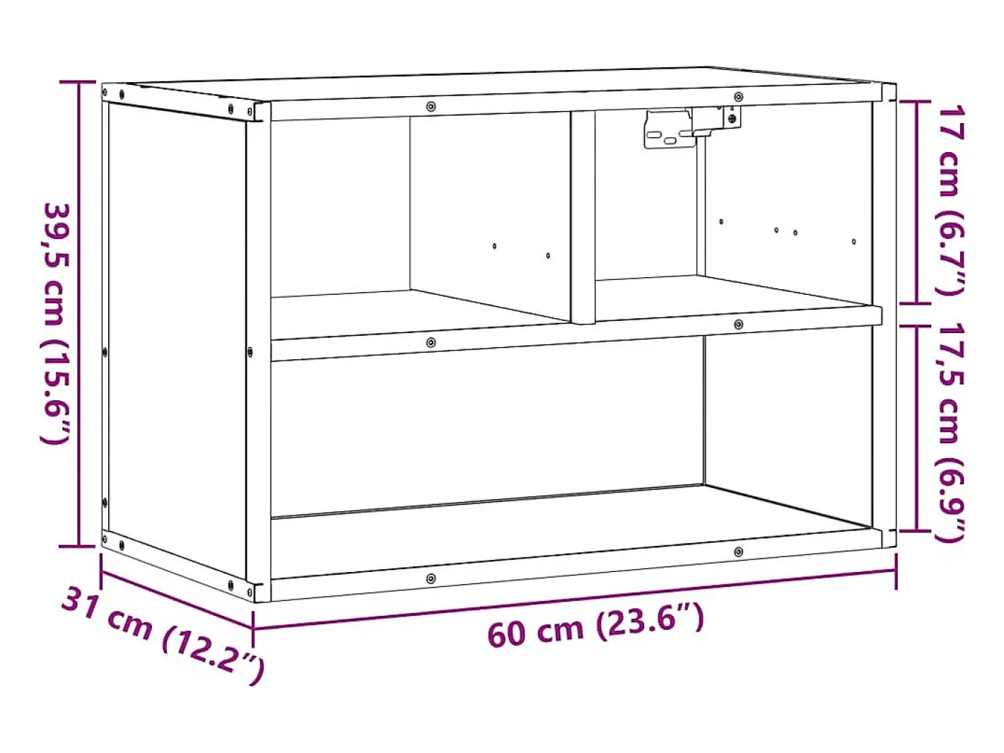 vidaxl Móvel De Tv*Móvel p/ TV 60x31x39,5 cm deriv. madeira/metal sonoma Cinzento