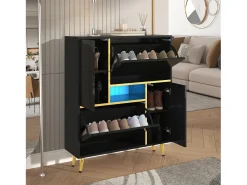 Móvel para sapatos moderno com LED - Brilhante - Elegante e Espaçoso*ModernLuxe Clearance