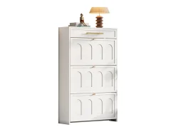 Móvel para sapatos moderno 70x25x123,5 cm - 3 portas basculantes e 1 gaveta - 6 prateleiras - MDF -*ModernLuxe Online