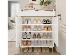 Móvel para sapatos moderno 80x35x105cm - com LED - 2 gavetas e 2 portas -^ModernLuxe Best