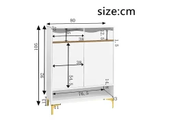Móvel para sapatos moderno 80x35x105cm - com LED - 2 gavetas e 2 portas -^ModernLuxe Best