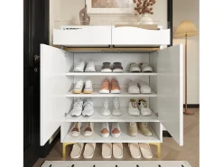 Móvel para sapatos moderno 80x35x105cm - com LED - 2 gavetas e 2 portas -^ModernLuxe Best