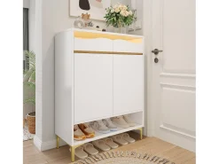 Móvel para sapatos moderno 80x35x105cm - com LED - 2 gavetas e 2 portas -^ModernLuxe Best
