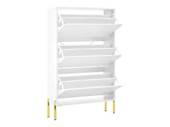 Clearance Móvel para sapatos moderno 73x24x120 cm - 3 portas - Prateleira de sapatos de 6 níveis - pés dourados - MDF - Móvel De Arrumação|Sapateira