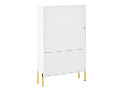 Clearance Móvel para sapatos moderno 73x24x120 cm - 3 portas - Prateleira de sapatos de 6 níveis - pés dourados - MDF - Móvel De Arrumação|Sapateira